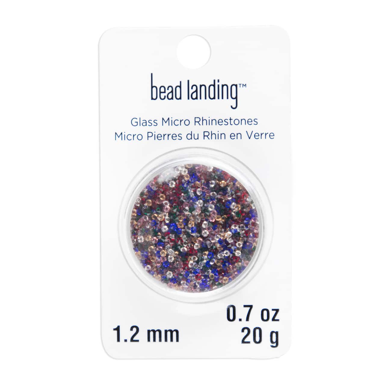 1.2mm Glass Micro Rhinestones by Bead Landing™, 0.7oz.